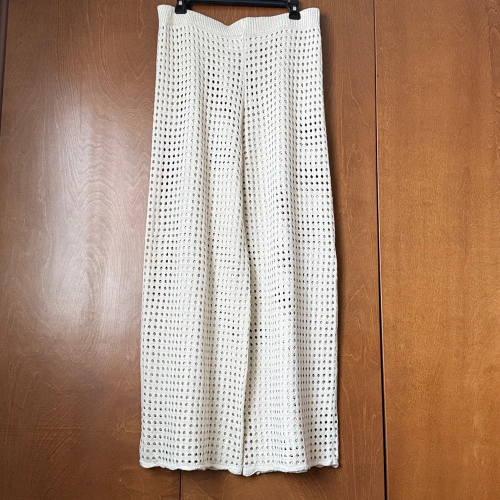 Sleeper Cha-Cha Vente Cream Crochet Lounge Beach Pants NWT Sz XL Ret $158 - Picture 3 of 7